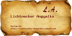 Lichtnecker Angyalka névjegykártya